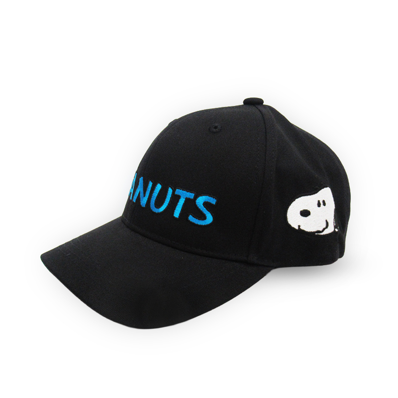 PEANUTS 刺繍キャップ/ロゴBK